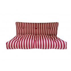 Kırmızı Çizgili Palet Minderi 120x80 Cm-Fitsdekor